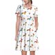 thumbnail image 1 of Balery winter Snowflake Dachshund Vestidos sueltos de manga corta para mujer, vestidos de verano 2025, vestidos casuales de corte A con vuelo., 1 of 6