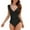 A Black, variant on Zando Plus Size Ruffled Womens Swimsuits Big V Neck One Piece Swimsuit Women Tummy Control Hot Bathing Suits High Cut Ruched Monokini for Lady Malachite Blue XX-Large