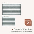 thumbnail image 5 of Ombre Chenille Bathroom Rugs Set 2 Piece 17"x24"+20"x32", Striped Absorbent Soft Bath Mat for Bathroom Floor, Non Slip Bath Rug Washable Quick Dry Shower Mats, Aqua Blue and White, 5 of 6