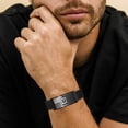 thumbnail image 2 of DORANA Black Initial Bracelets for Men Boys,American Flag Letter U Wrist Band Bracelet Birthday Graduation Fathers Day Jewelry Gifts Teen Him Dad Tween Son Boyfriend Preteen Teen Adults Kids Ideas, 2 of 6