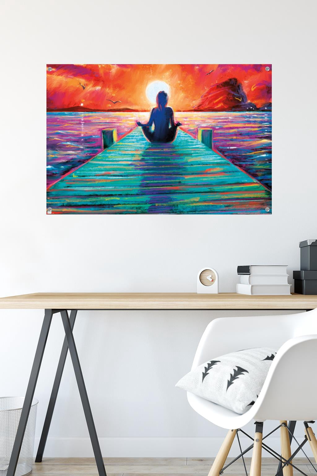 PD Moreno - Fine Art - Yoga Dock Wall Poster with Pushpins, 22.375" x 34"