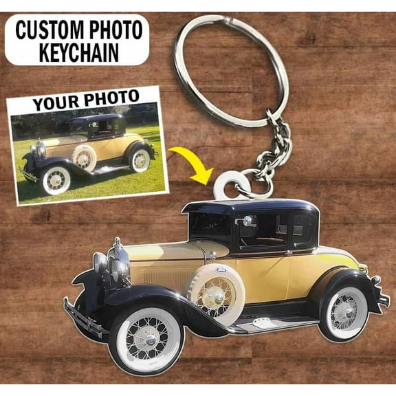 Hot rod Personalized Keychain, hot rod custom photo keychain, vintage car keychain, classic car keychain, Funny gift for Hot rodders