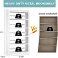 thumbnail image 3 of Bookcase,6-Tier Adjustable Steel Bookshelf,69" H Heavy Duty Metal Bookcase for Home/Office/Garage,Black Shelf (White, 69" Tall), 3 of 9