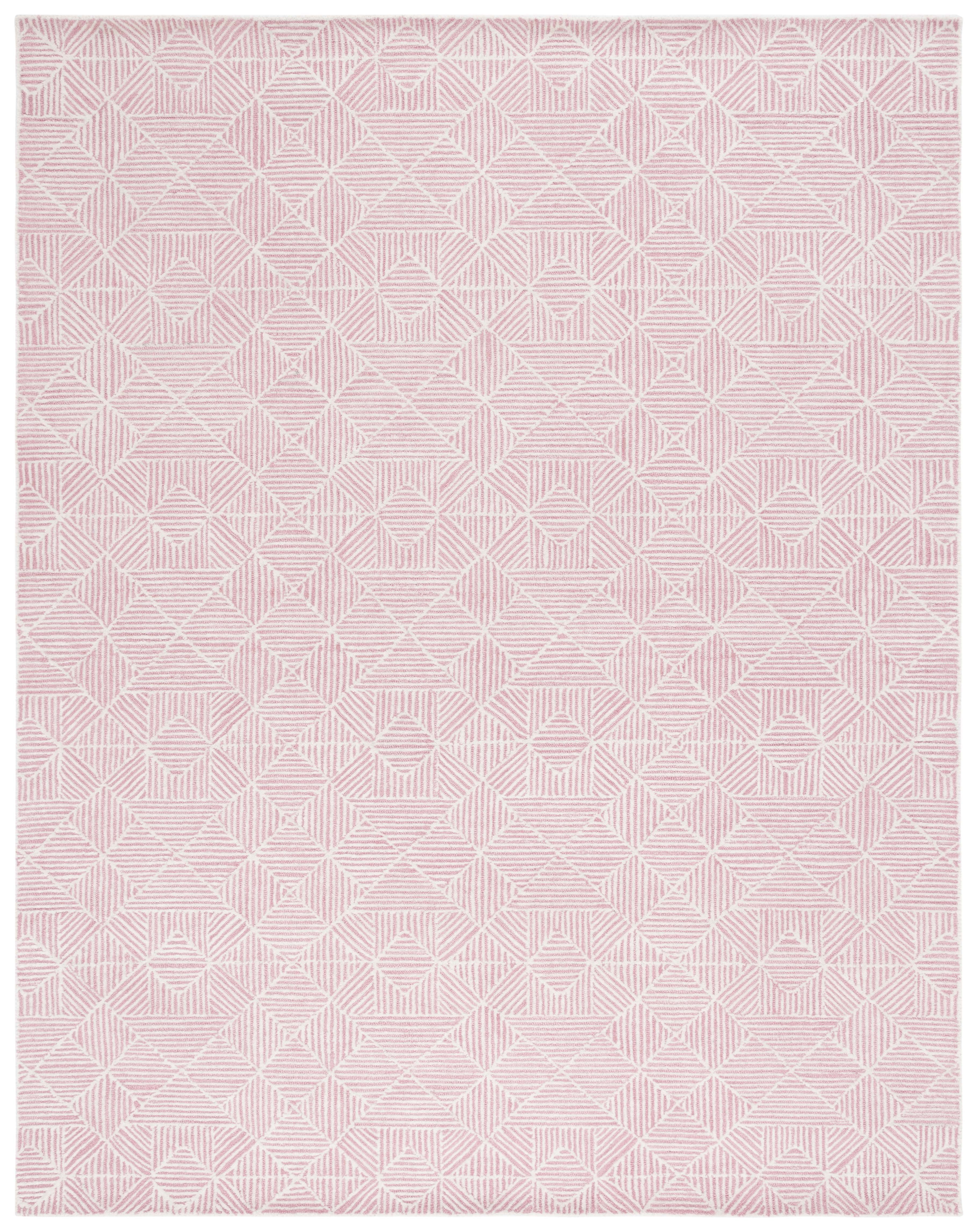 SAFAVIEH Abstract Brock Geometric Area Rug, Pink/Ivory, 8' x 10'