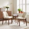 thumbnail image 3 of 19.7" W Faux Leather Dining Chairs Set of 4, Modern Upholstered Kitchen Chairs with Solid Wood Legs, Easy Clean, Beige, 3 of 9