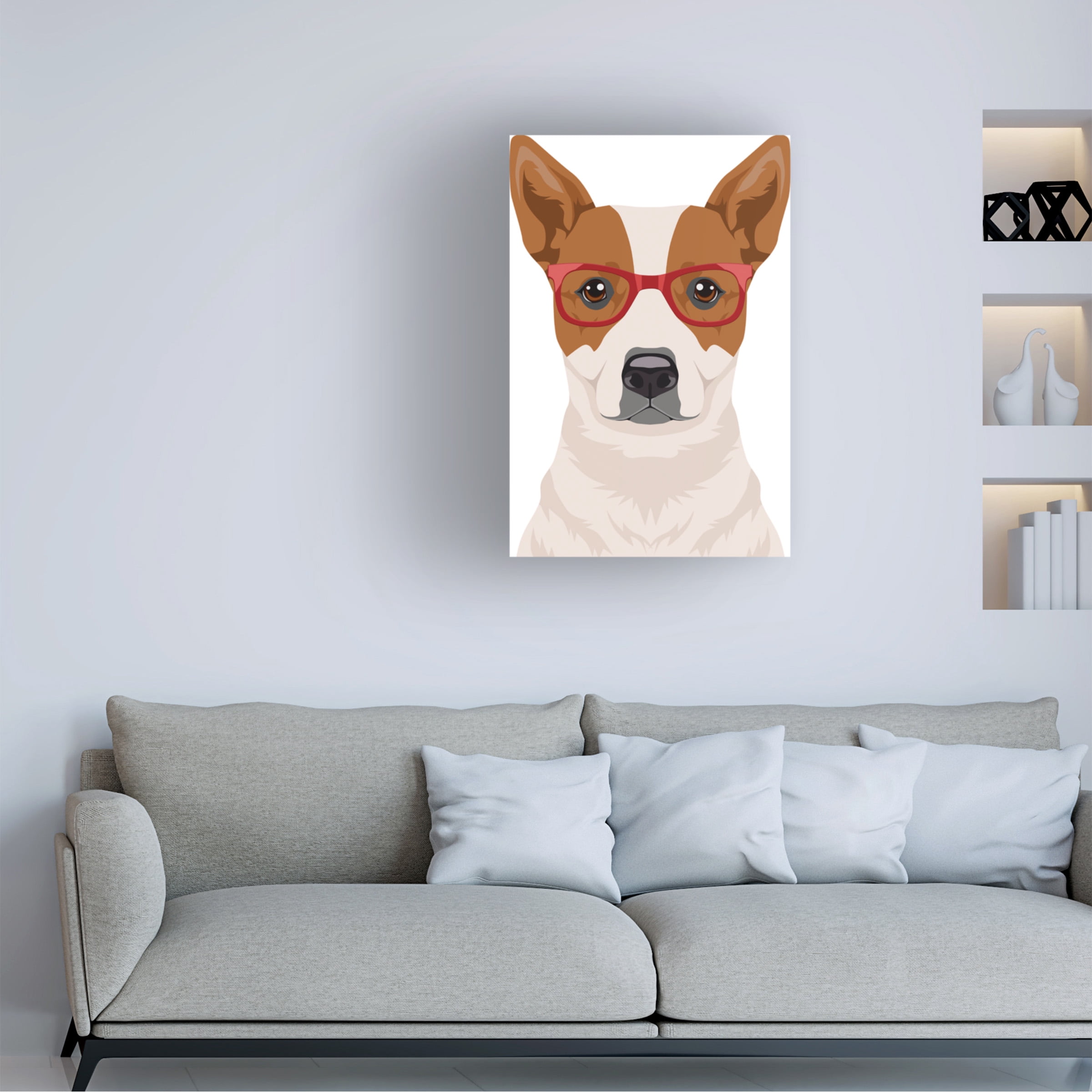 Furbaby Affiliates 'Australian Cattle Dog Wearing Hipster Glasses' Canvas Art