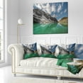 thumbnail image 2 of Designart Clear Mountain Lake under Bright Sky - Landscape Printed Throw Pillow - 18x18, 2 of 4