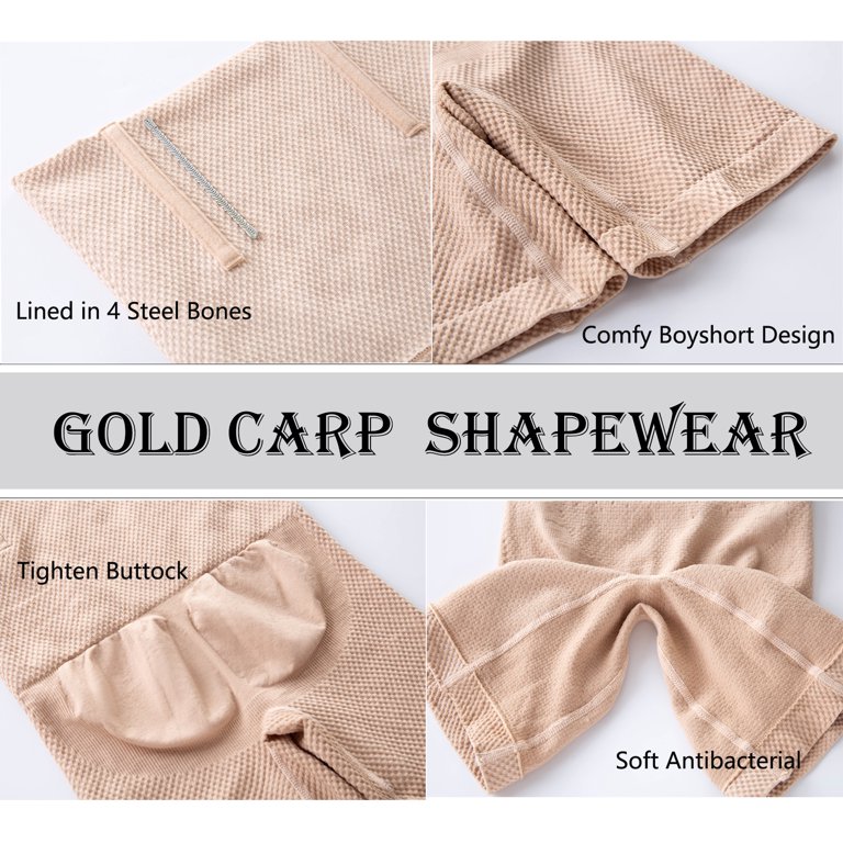 GOLD CARP Shapewear Women High Waist Tummy Control Panties Seamless  Seamless Shaping Brief Body Shaper Underwear,Black,M/L(US 4-8)