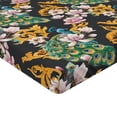 thumbnail image 4 of Ambesonne Tropical Fitted Sheet, Peacock Flowers Leaves Art, Twin XL Size, Earth Yellow and Jade Green, 4 of 5