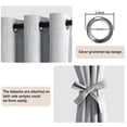 thumbnail image 3 of JIUZHEN Velvet Curtains for Living Room - Thermal Insulated Room Darkening Grommet Soft Retro Window Drapes for Bedroom/Sliding Door, Set of 2 Panels with Tiebacks, 52 x 84 inches，Silver Grey, 3 of 9
