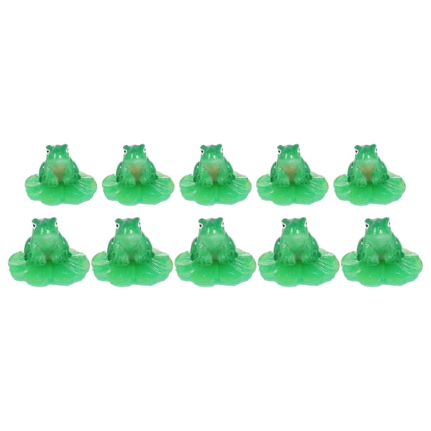20 ranas en miniatura y figuras de hojas de loto para jardín. Adornos de resina.