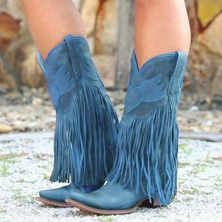 

Hvyes Boots Deals Quick Drying Women s Shoes Warm Indoor Slip Resistant Low Heel Leopard Print Short Boots For Women Blue 6.5-7