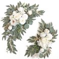 thumbnail image 2 of Monstrate 2x botín de flores artificiales grandes blancas para de boda, botín de flores de imitación ecológico fácil de limpiar Kits de decoración para fiestas, 2 of 6