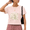 1-Pink, variant on Giffimy Women's Black Watercolor Full Frame Daisy Wildflower Field Graphic Short Sleeve Crop T-Shirt Crewneck XS-XL Top