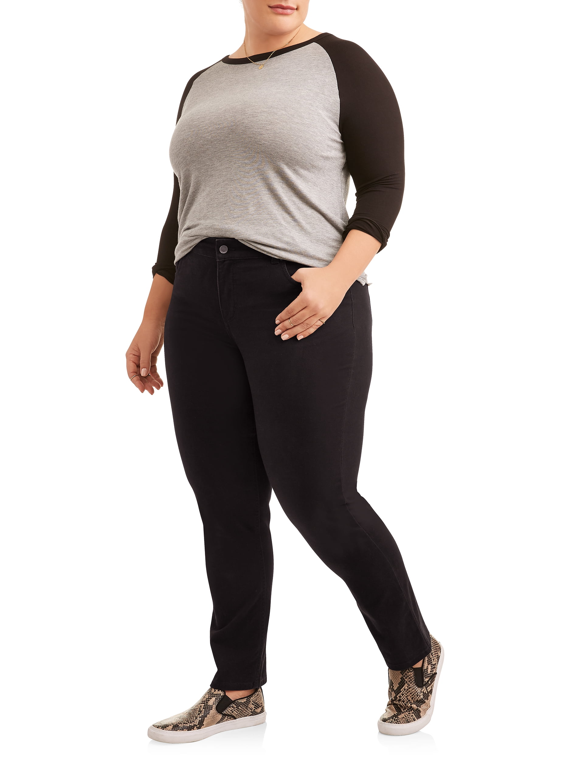 Just My Size Women's Plus Size 5 Pocket Stretch Jean, Also in Petite