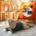 thumbnail image 4 of Weighted Soft Cat Plush Toy Body Pillow - Cute Lifelike Kitten Stuffed Animal (Clothes Removable), 4 of 7