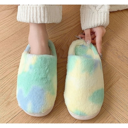 

Girls Fluffy House Slippers Cozy Plush Slip-on House Shoes Kids Warm Bedroom Slippers Memory Foam Slippers for Indoor Outdoor
