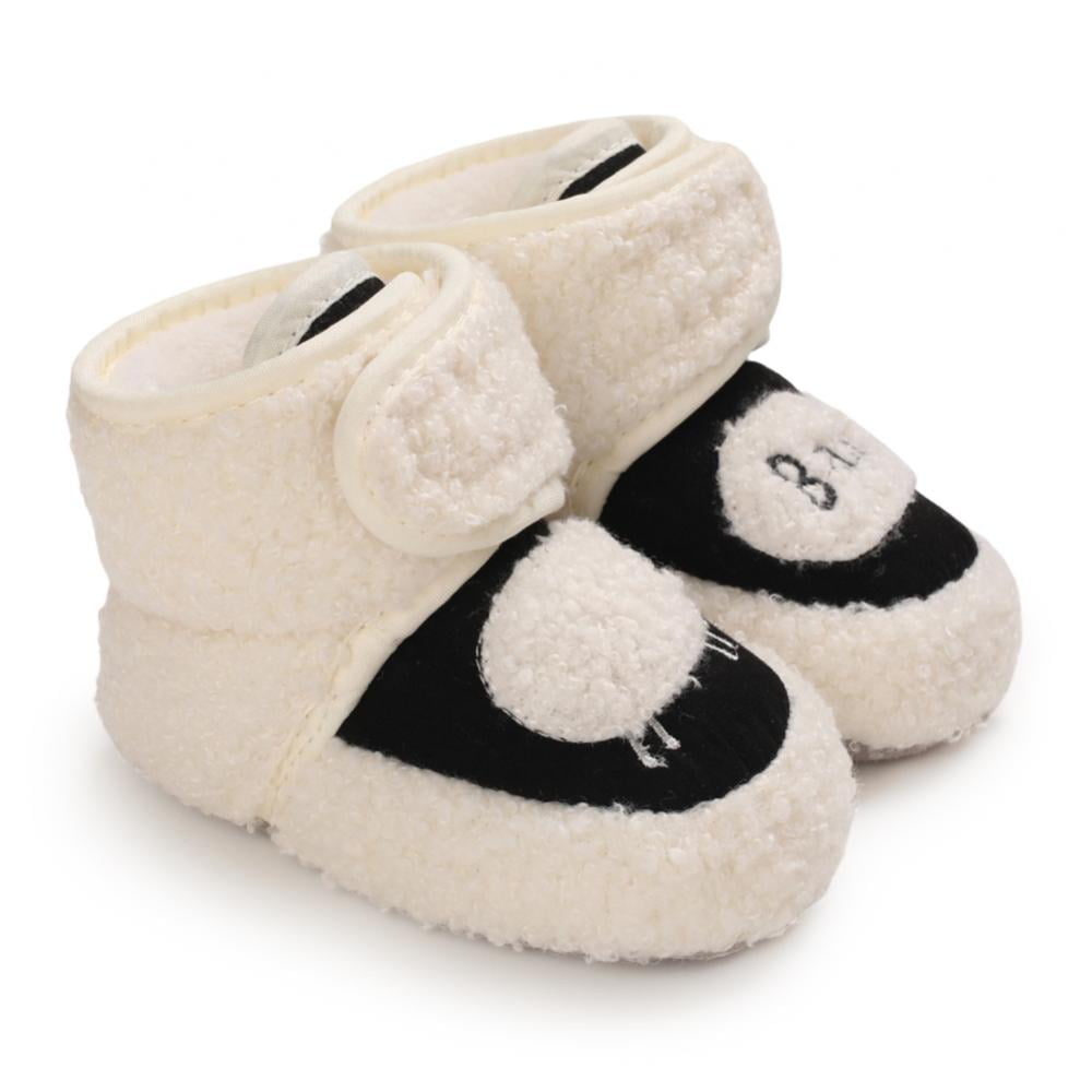 Infant Newborn Baby Boy Girl Cartoon Crib Winter Boots Prewalker Shoes Soft Sole 