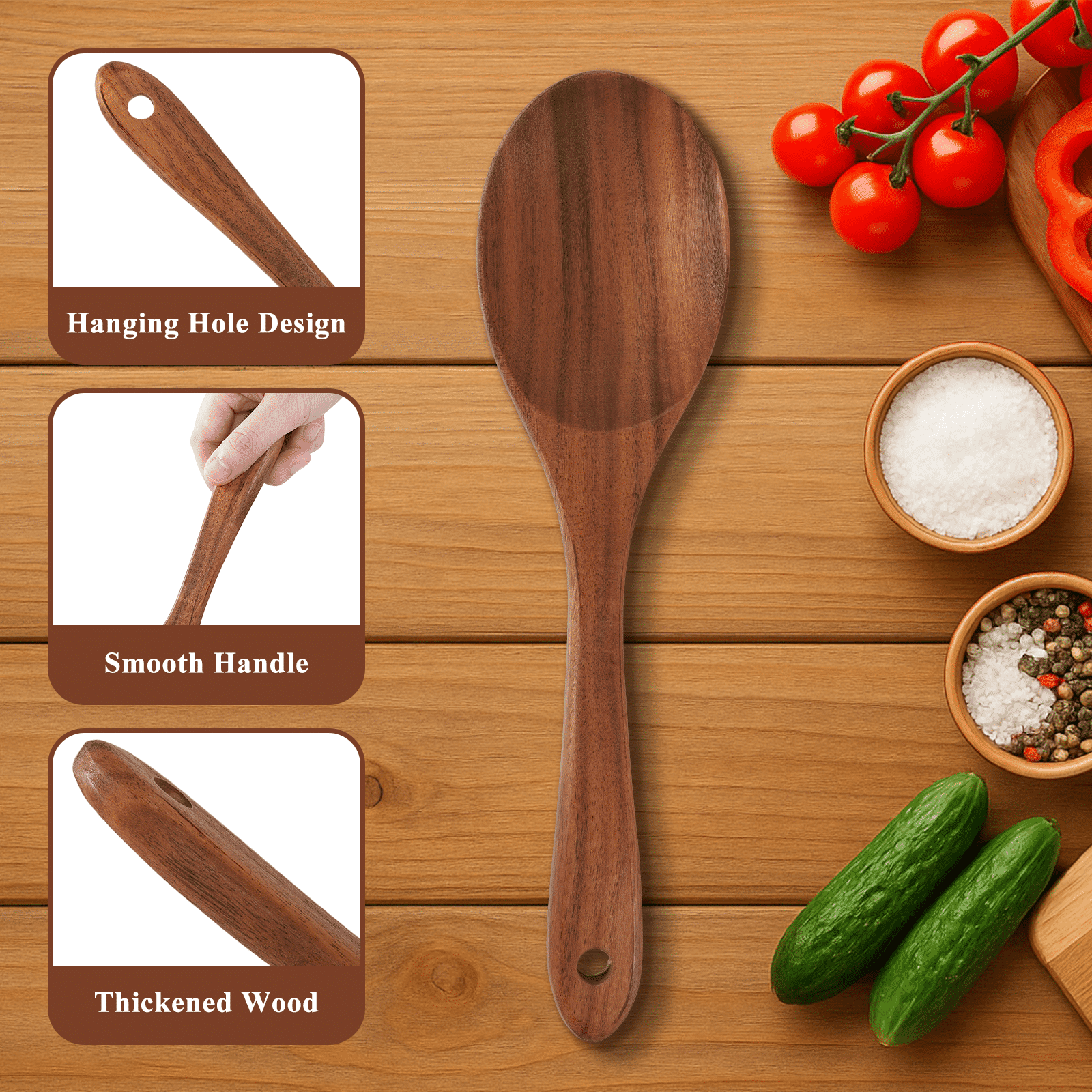 VAVSEA 8-Piece Natural Teak Wood Cooking Utensil Set photo 5