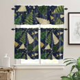 thumbnail image 2 of Navy Blue Christmas Kitchen Curtains and Valances Set, Green Xmas Tree Star Winter Snowflake Rod Pocket Window Valance Window Curtain Panels for Living Room Bedroom Laundry, 27.5x36in, 3 Pieces, 2 of 7