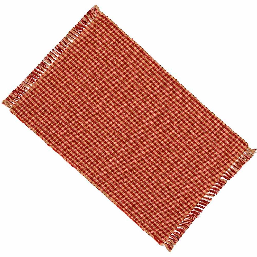 Newbury Gingham Placemats Barn Red (Set of 6) by Raghu
