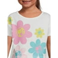 thumbnail image 4 of Barbie Toddler Girls Floral Short Sleeve Long Flare Pant Pajama Sleep Set, 2-Piece, Sizes 2T-5T, 4 of 5