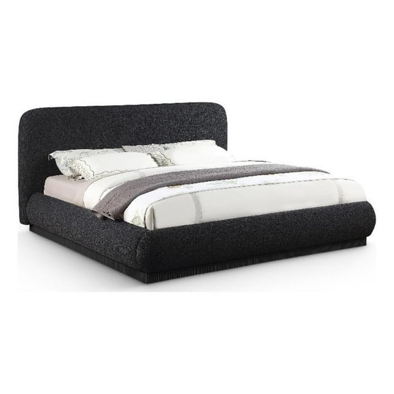 Meridian Furniture Rigby Black Boucle Fabric King Bed