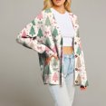 thumbnail image 6 of Women's Fashion Long Sleeve Christmas Print V-Neck Button Loose Cardigan Top, Knit Sweater for Casual Outfits and Comfort,Mint Green,XL, 6 of 7