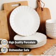 thumbnail image 3 of BTaT- Porcelain Dinner Plates with Gold Trim,10.5 inch, Set of 6, White Dinner Plates, White Dinner Plates Bulk, White Plate Set, Plates, Dinner Plates, 3 of 8