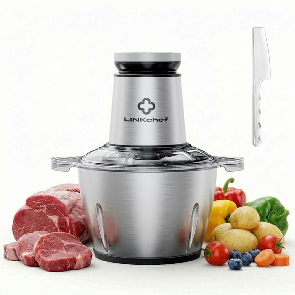 LINKChef Electric Food Chopper, 9.9 Cup Meat Grinder Food Processor Stainless Steel Meat for Vegetable Meat Fruit