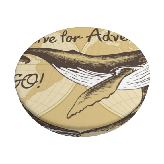 Naloa We Live for Adventure Round Bar Stool Cushion Cover 12-14 inch, Fits Kitchen, Office, Restaurant Chairs - 12 inch