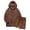 T183 Brown, variant on Curuila Sweatsuits Mens 2 Piece Outfit Long Sleeve Solid Color Hooded Fleece Sweatshirt With Shorts Winter Warm Fashion Tracksuit Size L