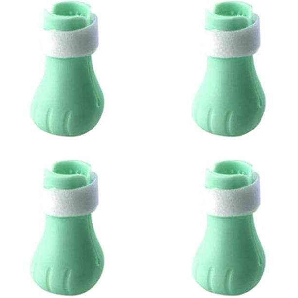 Paquete de 4 zapatos de silicona antiarañazos para gatos, pantuflas de baño para gatos, protectores de patas, gorras transpirables para garras de gatos, cubiertas para uñas para el cuidado de gatos Adepaton WLJ-2447