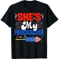 thumbnail image 1 of T-Shirt Assorti pour Couples She's My Firecracker USA 4 Juillet - comme sur l'Image - TG, 1 of 2