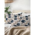 thumbnail image 2 of Outdoor Pillows Waterproof, Blue Florals Bedding Throw Pillows with Insert for Couch Sofa Bed, Farmhouse Botanical Peonies Vintage Brown Leaves 12x20 Inch Pillowcases Decorative Patio Pillow Set of 1, 2 of 7