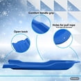 thumbnail image 2 of Toboggan Snow Sled for Kids and Adults, 46" Heavy Duty Plastic Open Back Slider with Handles and Hole for Pull Ropes- (Ropes Excluded) Kid and Adult Winter Fun, Blue, 3 Pack, by Superio, 2 of 11