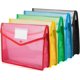 thumbnail image 1 of 5 carteras de plástico A4 transparentes con botón a presión, gran capacidad, carpeta de documentos, bolsillos, sobres de archivo con cierre de botón a presión y bolsillo (5 colores) JAMW Sencillez, 1 of 5