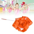 thumbnail image 2 of Dance Ribbons, 4m/13.12ft Ribbon Wands with Non-Slip Handle, Gymnastic Ribbon Dancing Streamers Wands for Training Circus Dance Baton Twirling (Orange), 2 of 9