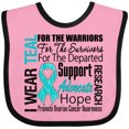 thumbnail image 3 of Inktastic Ovarian Cancer I Wear Teal Ribbon Tribute Boys or Girls Baby Bib, 3 of 4