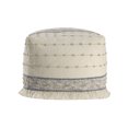 thumbnail image 3 of Ox Bay Tristan Striped Handmade Cotton Medium Square Pouf Ottoman, Navy/Ivory, 18" x 18" x 14", 3 of 7