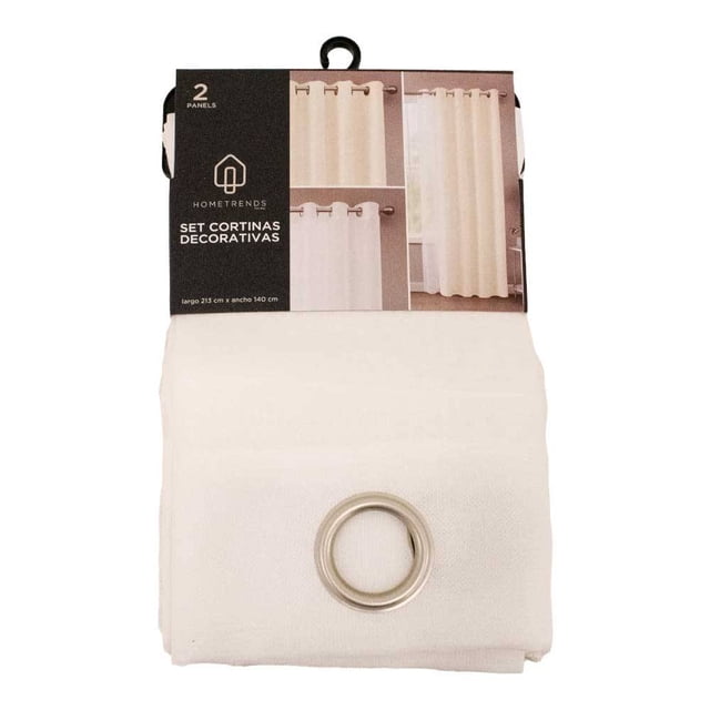 Cortina Home Trends de 2 Paneles Diseño Liso Beige 2 Piezas