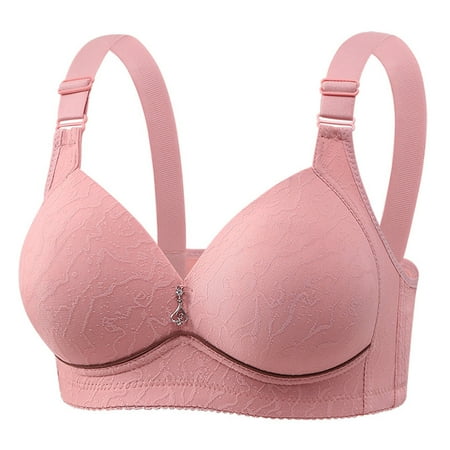 Cathalem Comfortable Sports Bras For Women Bras For Women No Underwire Plus Size Lace Push Up Bra Full Coverage Wireless Comfort Bralettes Longline Everyday Bra (Light Pink A)