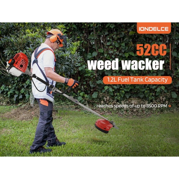 Yifeus 52cc 2 Stroke 2 in 1 Gas Engine Multi Garden Tool, Hedge & String Trimmer, Brush Cutter, Edger, Pole Saw Chainsaw Pruner with Extension Pole, Trimming Combo Brushcutter Kit for Yard Lawn Care