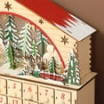 thumbnail image 3 of Christmas with 24 Countdown Drawers and LED Lights, Wooden Advent Calendar House, Battery Operated, 3 of 15