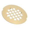 thumbnail image 1 of Cubierta de desagüe de ducha de acero inoxidable 304, 4-1/4" OD, 1 pieza, para suelos de baño, jardines y patios, dorado, 1 of 6