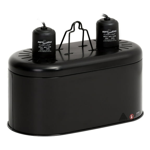 REPTIZOO Deep Dual Lamp Fixture, UVB Compact Reptile Heat Lighting Kit Combo Deep Dome Lamp Holder