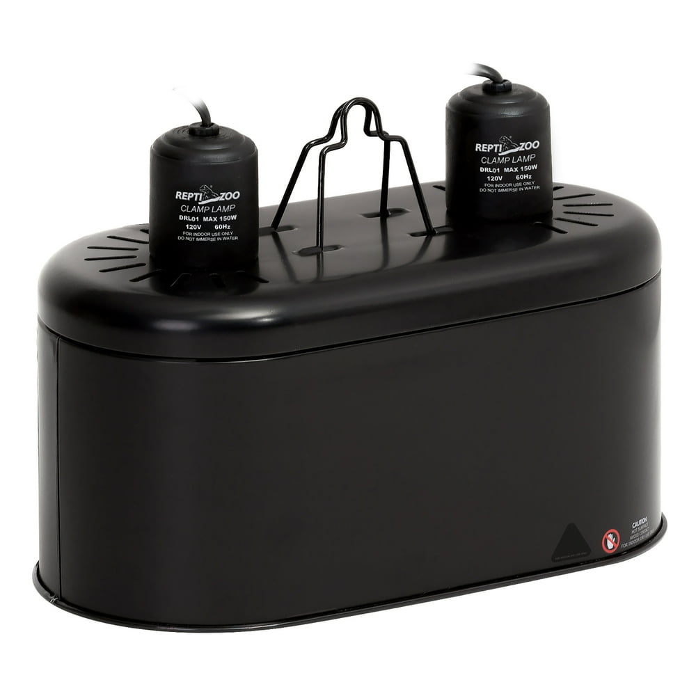 REPTIZOO Deep Dual Lamp Fixture, UVB Compact Reptile Heat Lighting Kit