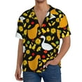 thumbnail image 3 of Vsdgher Farm Goose Print Men's Wrinkle Free Untucked Cuban Shirt Business Casual Button Down Shirts Short Sleeve Shirt, 3 of 7