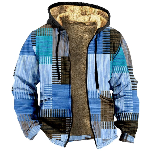 Men's Print Jacket Men's Spring And Autumn Casual Trend Zipper Hooded Jacket 5XL