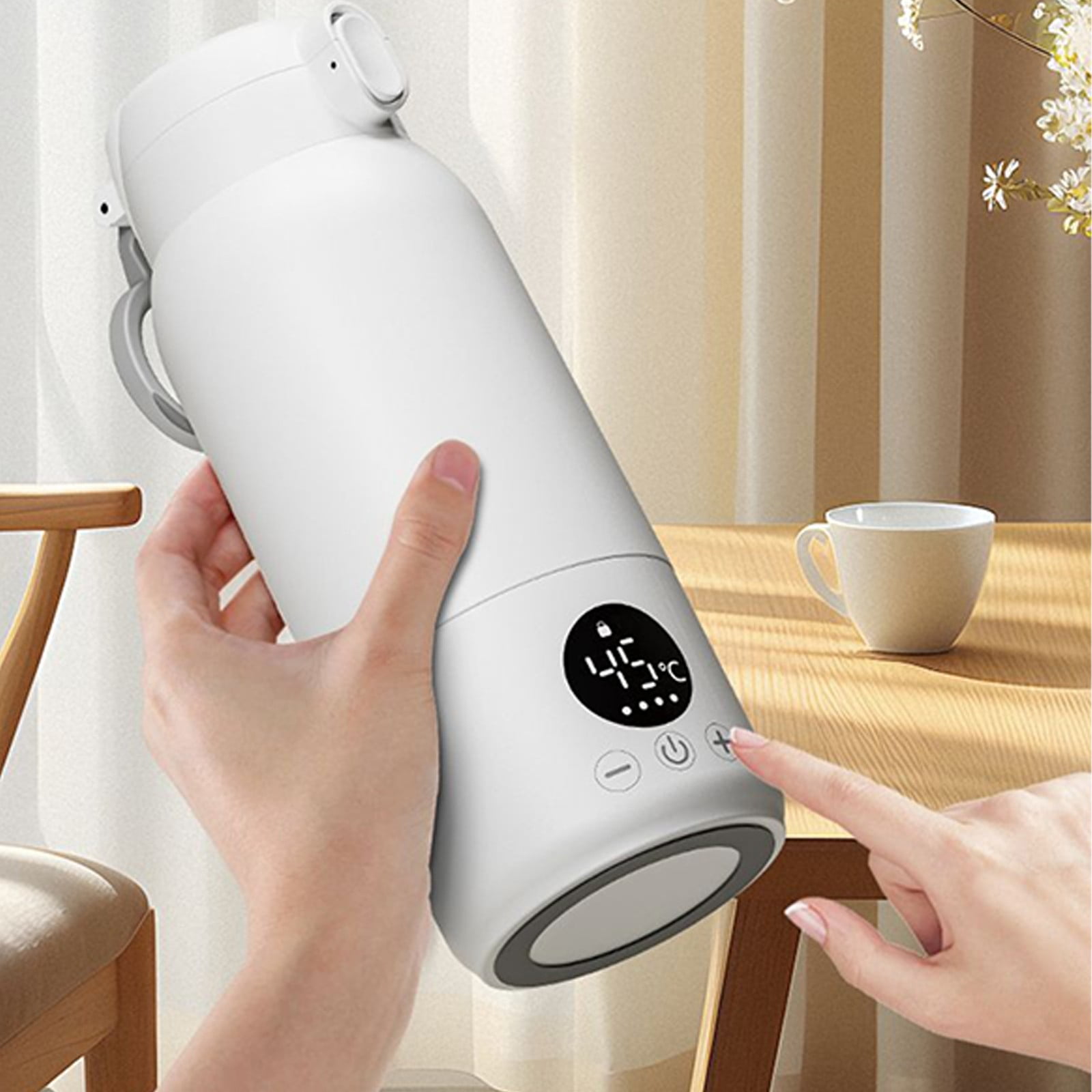 Uanit Portable Travel Bottle Warmer with Fast Heating Technology for Formula and Water, Long Battery Life Large Capacity Warmer Suitable for 𝗕𝗮𝗯𝘆 Outdoor Feeding and On-the-Go Use